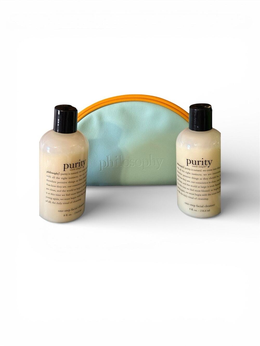 Philosophy 2x Purity Made Simple One-Step Facial Cleanse Set 8oz *NEW* Bag